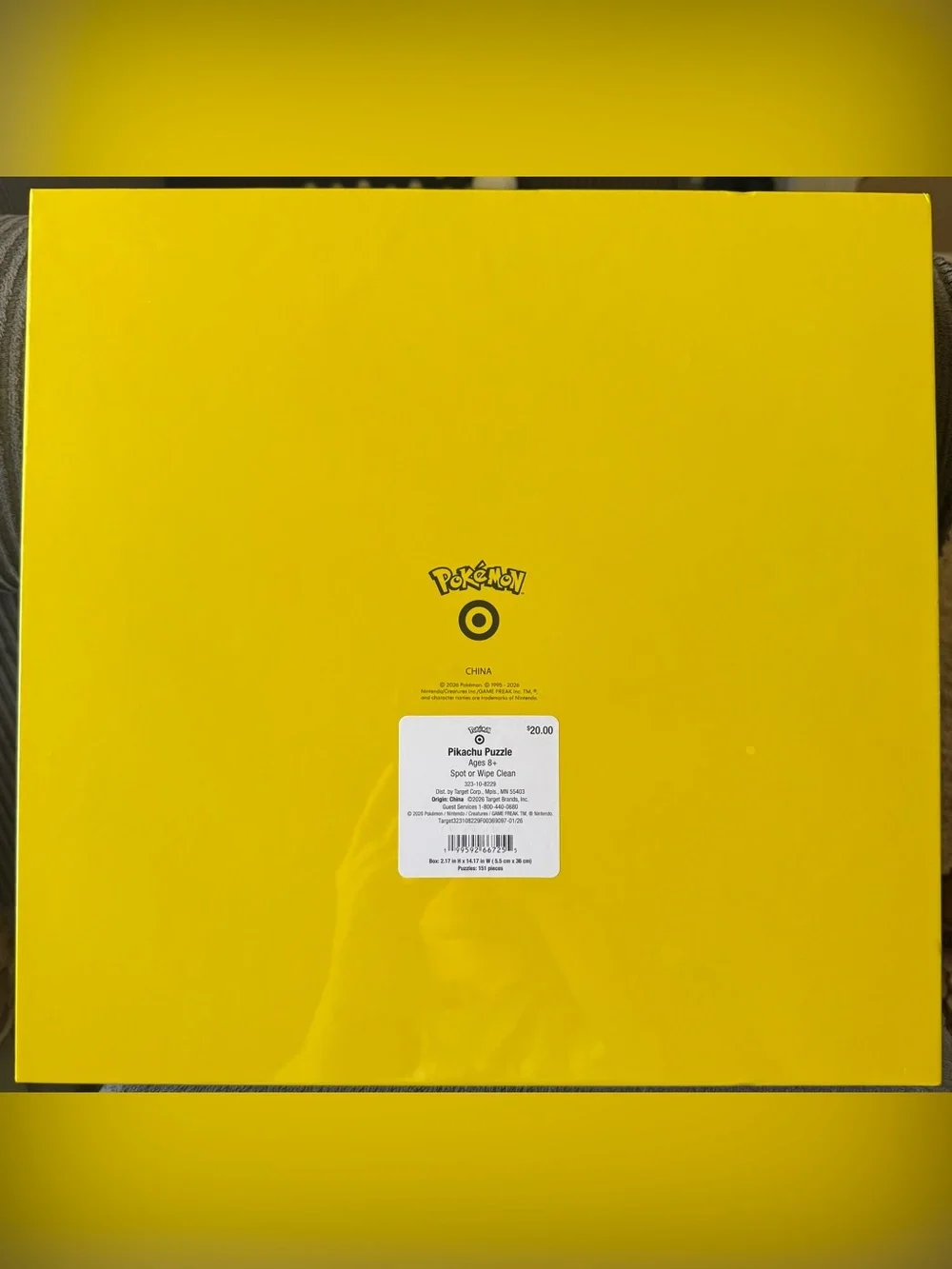 Pokemon Pikachu Yellow Puzzle 151 Pieces Life-size Target Anniversary Exclusive